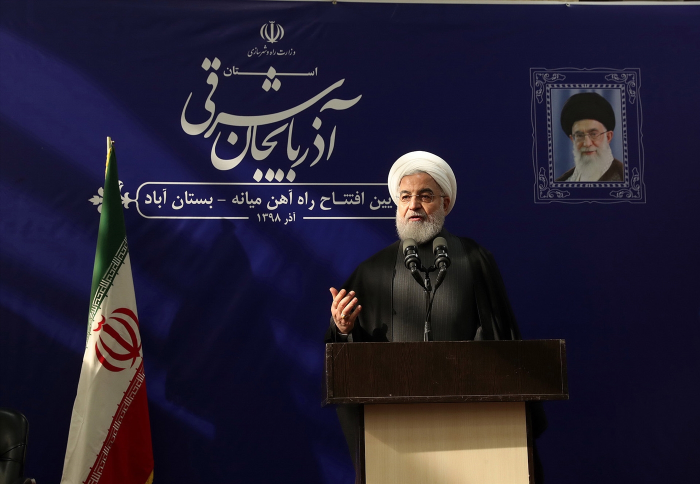 مراسم افتتاح راه‌آهن میانه- بستان‌آباد با حضور رئیس جمهور